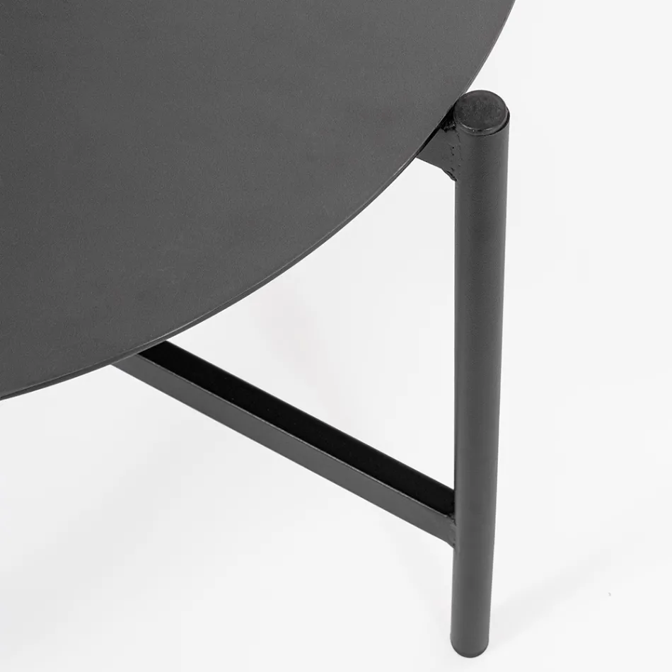 Outdoor Lounge with 1 Sofa, 2 Armchairs and 2 Steel Tables - Prefer Viadurini