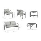 Outdoor Lounge with 1 Sofa, 2 Armchairs and 2 Steel Tables - Prefer Viadurini