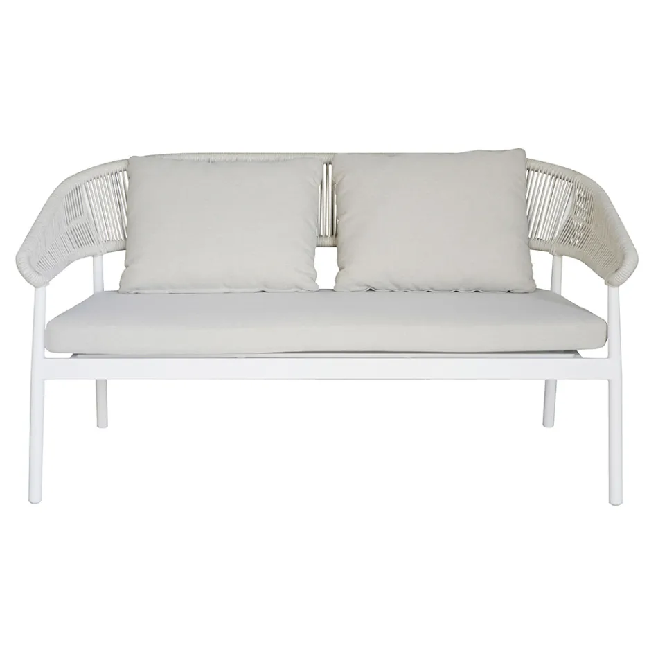 Outdoor Lounge with Cushions and Rounded Armrests - Zenith Viadurini