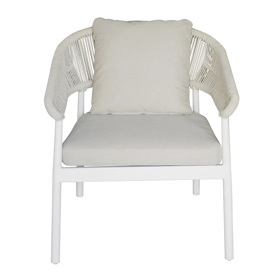 Outdoor Lounge with Cushions and Rounded Armrests - Zenith Viadurini