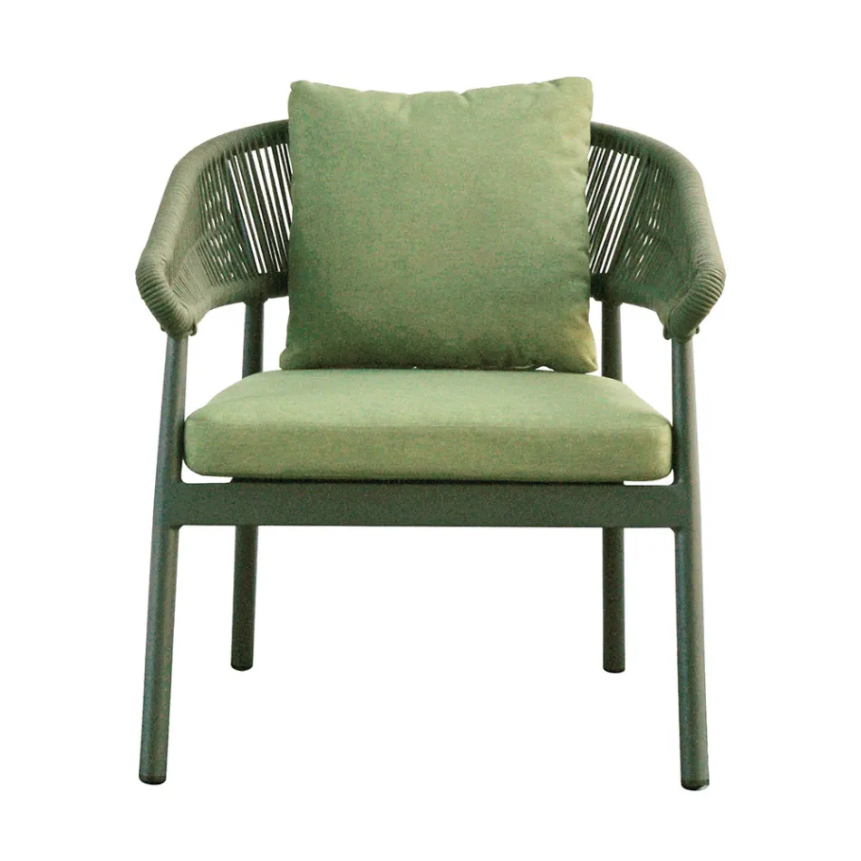 Outdoor Lounge with Cushions and Rounded Armrests - Zenith Viadurini