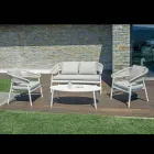 Outdoor Lounge with Rounded Cushions and Armrests - Zenith Viadurini