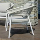 Outdoor Lounge with Rounded Cushions and Armrests - Zenith Viadurini