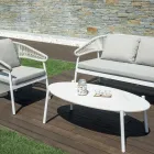 Outdoor Lounge with Rounded Cushions and Armrests - Zenith Viadurini