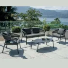 Outdoor Lounge with Cushions and Rounded Armrests - Zenith Viadurini