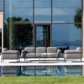 Outdoor Lounge with Sofa and 2 Armchairs in Fabric Made in Italy - Suki