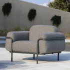 Outdoor Lounge with Sofa and 2 Armchairs in Fabric Made in Italy - Suki Viadurini