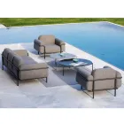 Outdoor Lounge with Sofa and 2 Armchairs in Fabric Made in Italy - Suki Viadurini