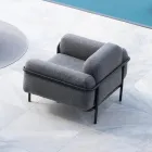 Outdoor Lounge with Sofa and 2 Armchairs in Fabric Made in Italy - Suki Viadurini