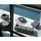 Outdoor Lounge with Sofa and 2 Armchairs in Fabric Made in Italy - Suki Viadurini