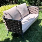 Outdoor Lounge with Sofa, Armchair and Rectangular Coffee Table - Dandelium Viadurini