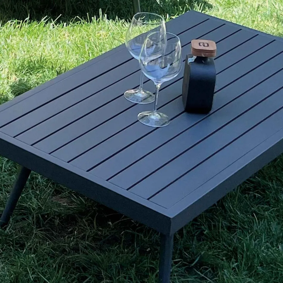 Outdoor Lounge with Sofa, Armchair and Rectangular Coffee Table - Dandelium Viadurini