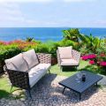 Outdoor Lounge with Sofa, Armchair and Rectangular Coffee Table - Dandelium