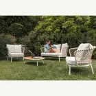 Outdoor Lounge with Aluminium Frame and Rope Backrest - Skyline Viadurini