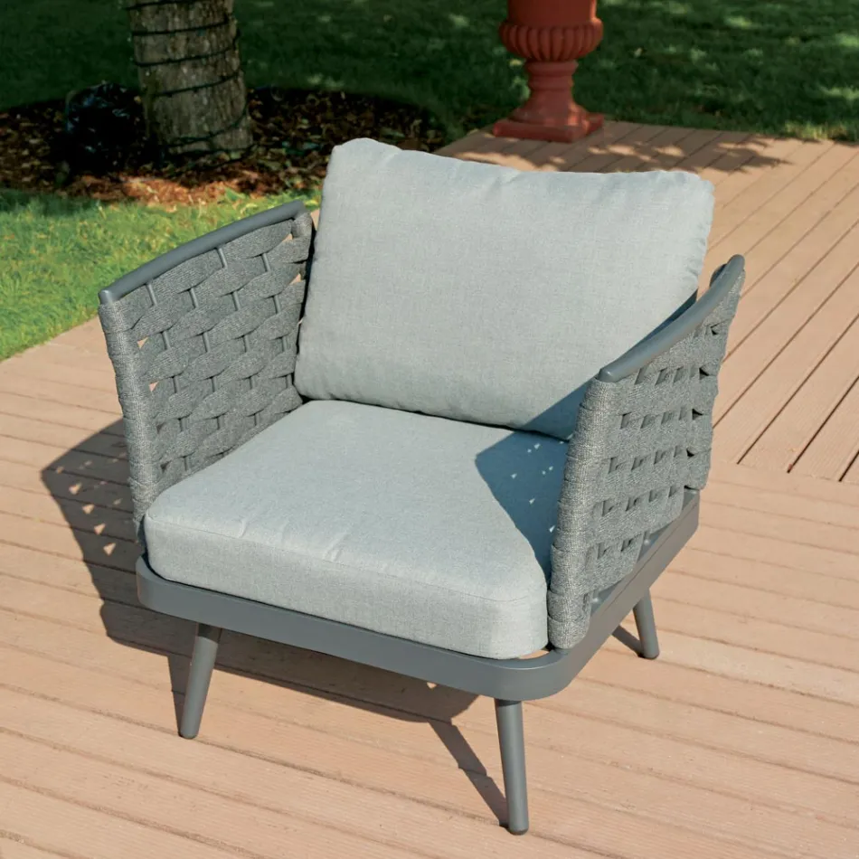 Outdoor Lounge with Aluminium Coffee Table in Different Colours - Harmony Viadurini