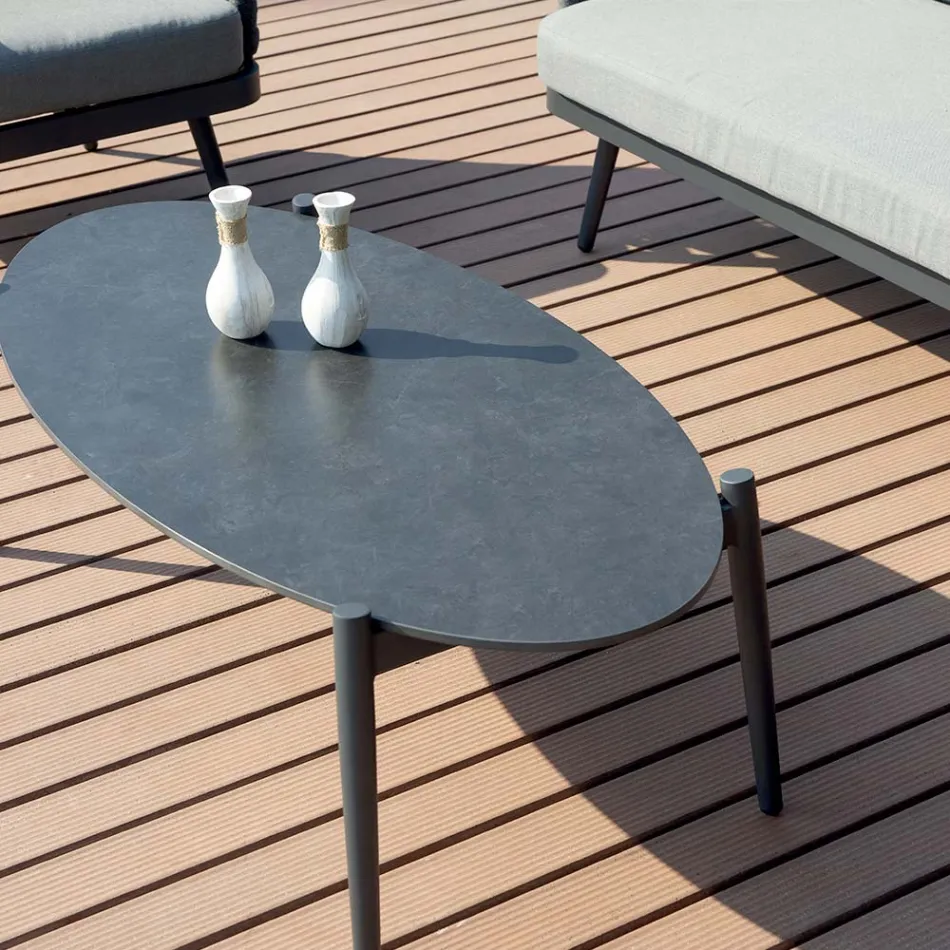 Outdoor Lounge with Aluminium Coffee Table in Different Colours - Harmony Viadurini