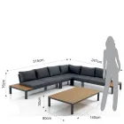 Outdoor and Indoor Lounge Consisting of 1 Corner Sofa and 1 Coffee Table - Savoir Viadurini