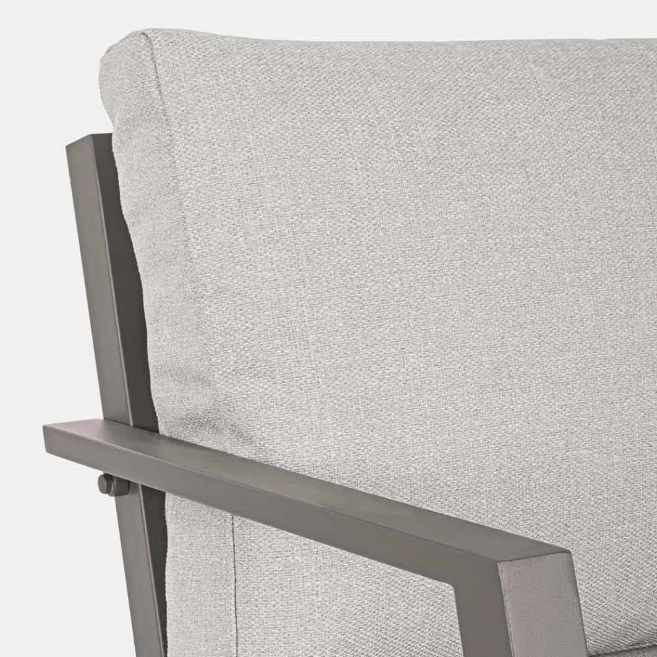 Outdoor Lounge in Aluminium with Cushions Covered in Fabric - Armonia Viadurini