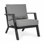 Outdoor Lounge in Aluminium with Cushions Covered in Fabric - Armonia Viadurini