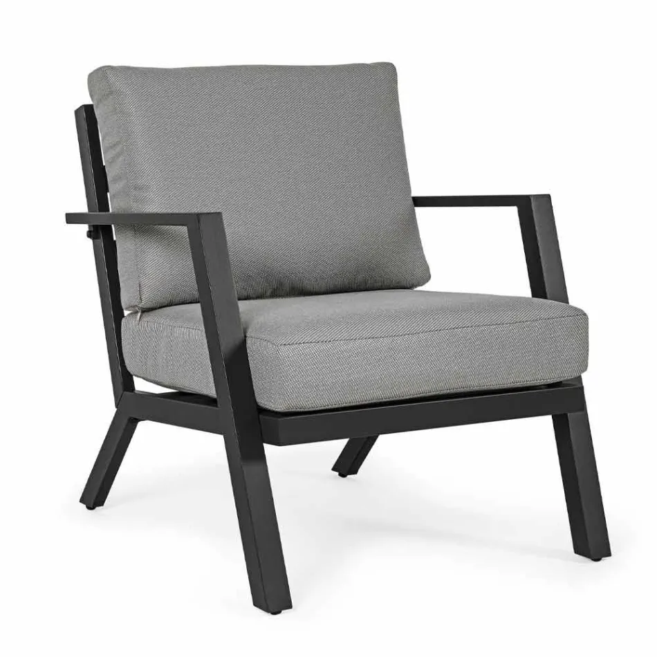 Outdoor Lounge in Aluminium with Cushions Covered in Fabric - Armonia Viadurini