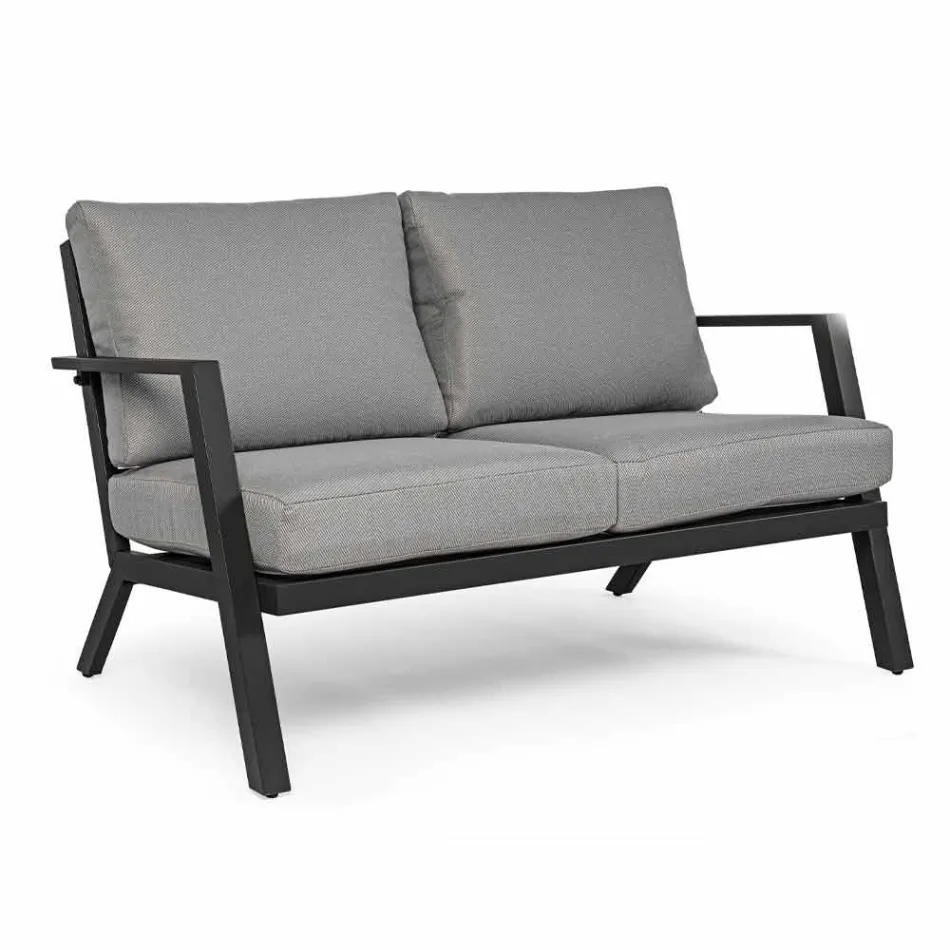 Outdoor Lounge in Aluminium with Cushions Covered in Fabric - Armonia Viadurini