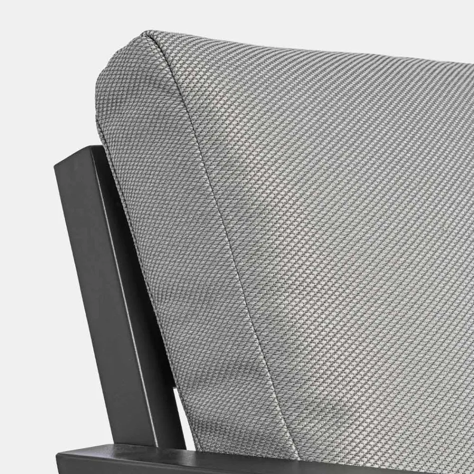 Outdoor Lounge in Aluminium with Cushions Covered in Fabric - Armonia Viadurini