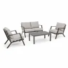 Outdoor Lounge in Aluminium with Cushions Covered in Fabric - Armonia Viadurini