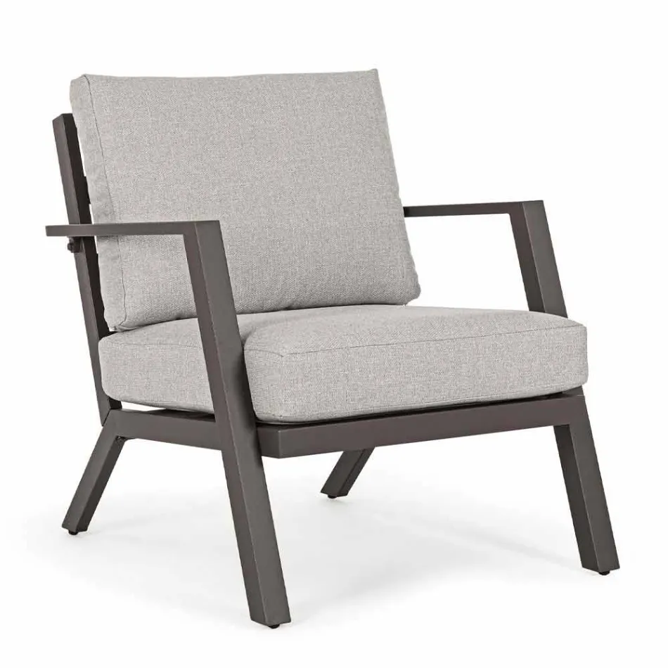 Outdoor Lounge in Aluminium with Cushions Covered in Fabric - Armonia Viadurini