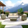 Outdoor Lounge in Aluminium and Woven Fabric - Eugene