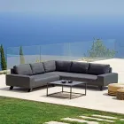 Outdoor Lounge in Black Aluminium with Ceramic Coffee Table - Ghislain Viadurini