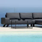 Outdoor Lounge in Black Aluminium with Ceramic Coffee Table - Ghislain Viadurini