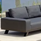 Outdoor Lounge in Black Aluminium with Ceramic Coffee Table - Ghislain Viadurini