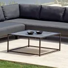 Outdoor Lounge in Black Aluminium with Ceramic Coffee Table - Ghislain Viadurini