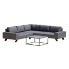 Outdoor Lounge in Black Aluminium with Ceramic Coffee Table - Ghislain Viadurini