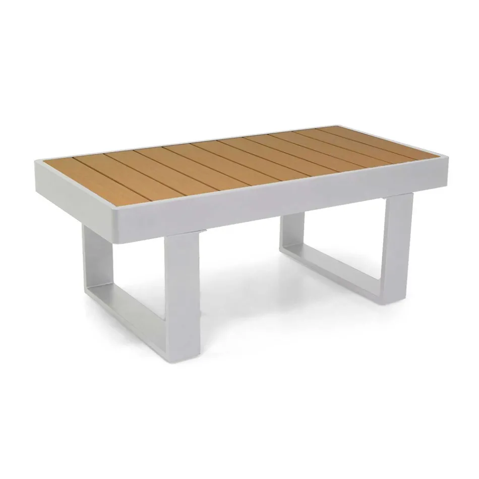 Outdoor Lounge Made of Aluminium and Polywood Armrests - City Viadurini