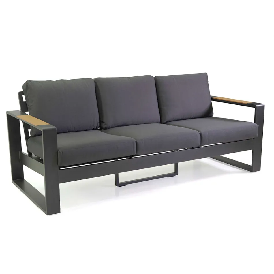 Outdoor Lounge Made of Aluminium and Polywood Armrests - City Viadurini