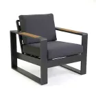 Outdoor Lounge Made of Aluminium and Polywood Armrests - City Viadurini