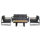 Outdoor Lounge Made of Aluminium and Polywood Armrests - City Viadurini