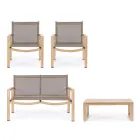 Garden lounge with 1 sofa, 2 armchairs and 1 coffee table - Plan Viadurini