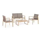 Garden lounge with 1 sofa, 2 armchairs and 1 coffee table - Plan Viadurini