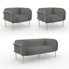 Garden lounge with 1 sofa and 2 armchairs Made in Italy - Planter Viadurini