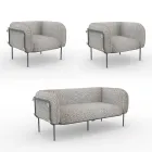 Garden lounge with 1 sofa and 2 armchairs Made in Italy - Planter Viadurini