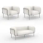 Garden lounge with 1 sofa and 2 armchairs Made in Italy - Planter Viadurini