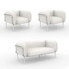 Garden lounge with 1 sofa and 2 armchairs Made in Italy - Planter Viadurini