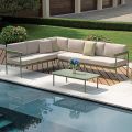 Garden Lounge with 2 Sofas and 1 Aluminium Coffee Table - Daisy