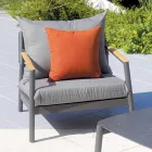 Garden Lounge with 2 Armchairs, 1 Sofa and 1 Aluminium Table - Minni Viadurini