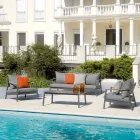 Garden Lounge with 2 Armchairs, 1 Sofa and 1 Aluminium Table - Minni Viadurini