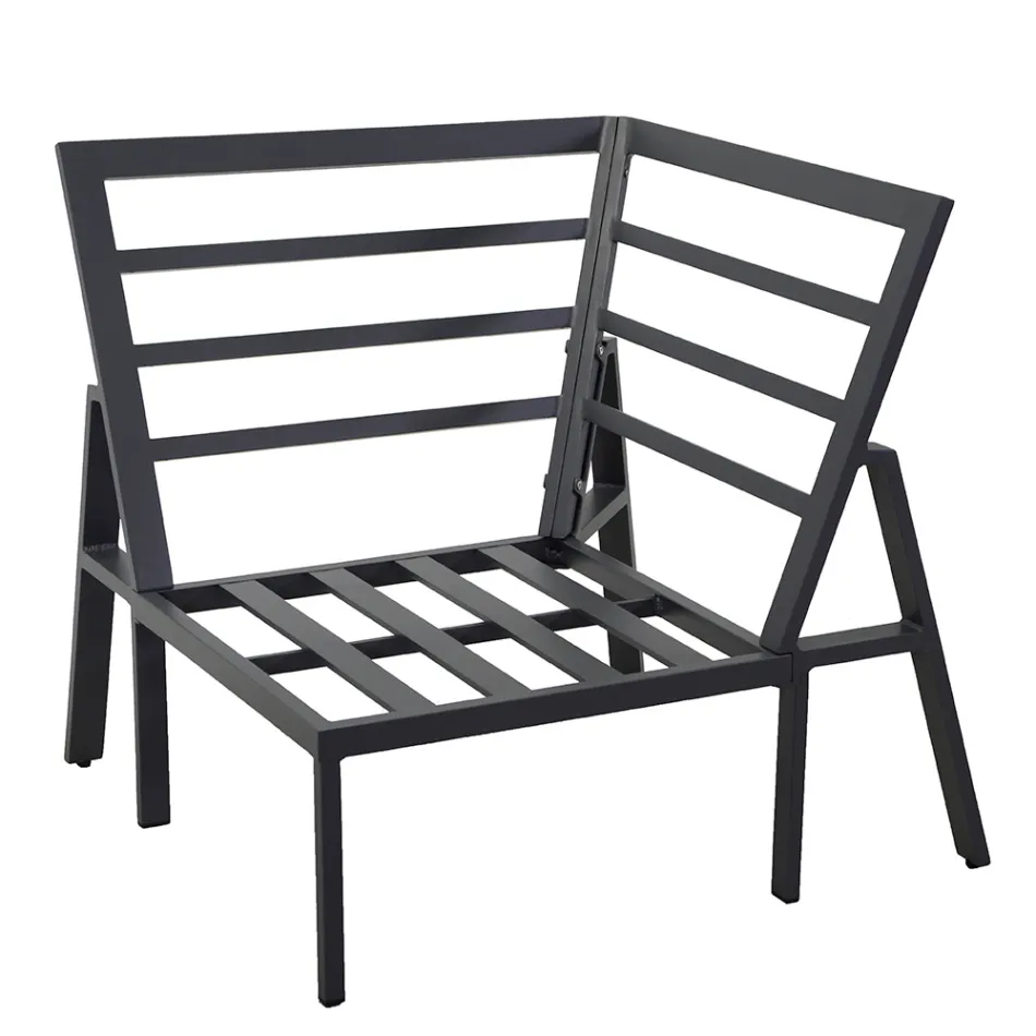 Garden Lounge with Sofa and Coffee Table Made of Aluminium - Label Viadurini