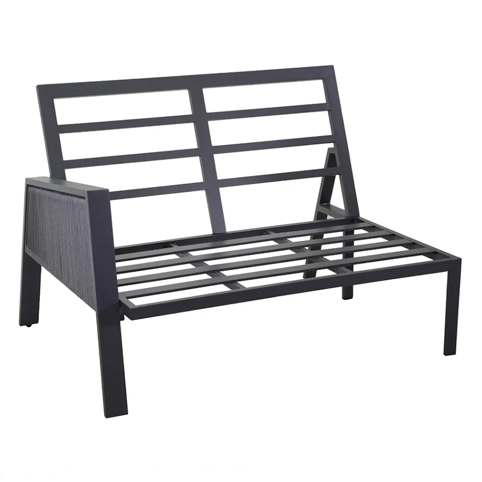 Garden Lounge with Sofa and Coffee Table Made of Aluminium - Label Viadurini