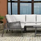Garden Lounge with Sofa and Coffee Table Made of Aluminium - Label Viadurini